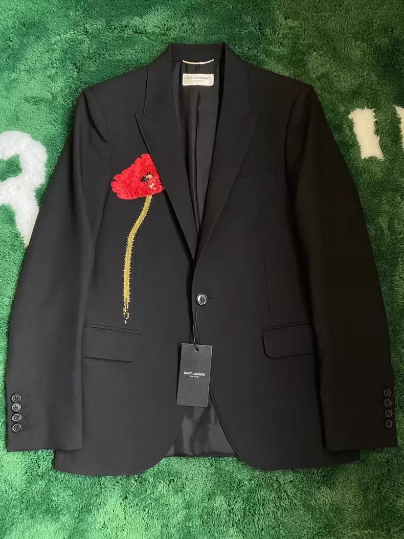 Saint Laurent Paris Saint Laurent Paris A flower blazer 2505-Nextarrow Size 44R - 1 Thumbnail