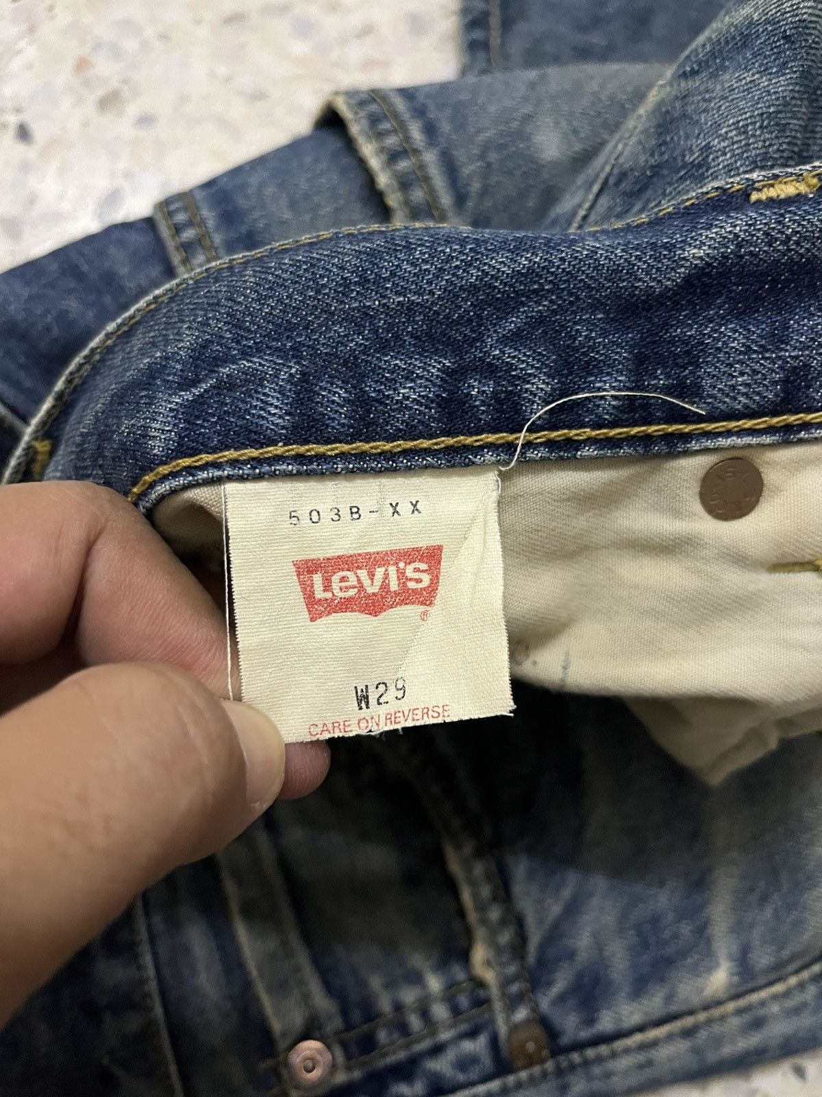 Levi's Vintage Clothing Levi’s 503B Vintage Selvedge Denim Heavy Fade Rare Size US 29 - 12 Thumbnail