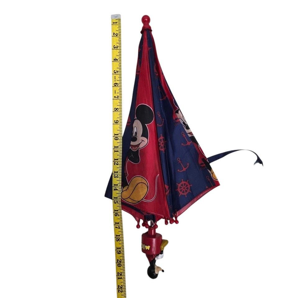 Disney Disney Mickey Mouse Umbrella Kids 3D Figure Handle Nautical Size ONE SIZE - 11 Thumbnail