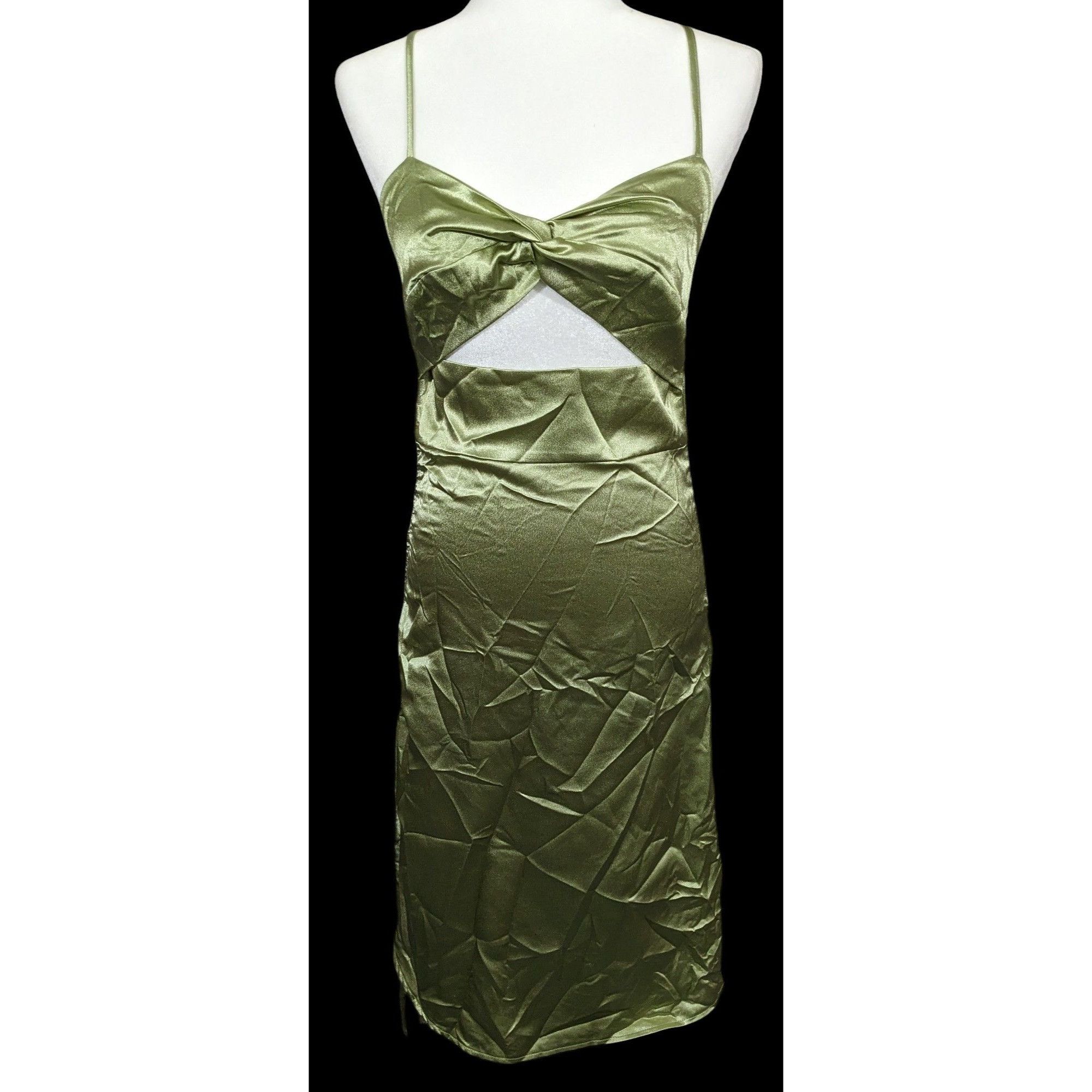 Other Elegant Open Midriff Green Satin Formal Dress Size S / US 4 / IT 40 - 1 Thumbnail