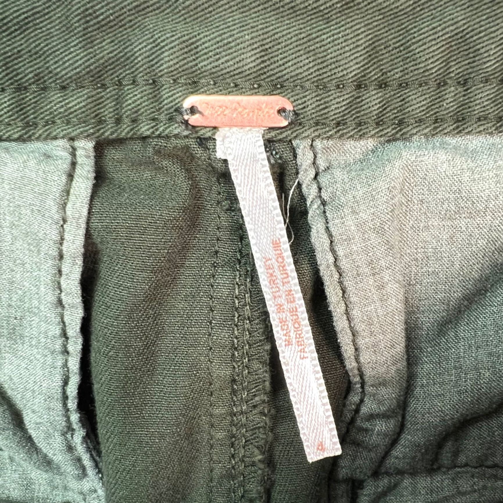 Free People Free People Womens Size 4 Olive Green Pleated Tapered Cotton Chino Pants Size 27" / US 4 / IT 40 - 3 Thumbnail