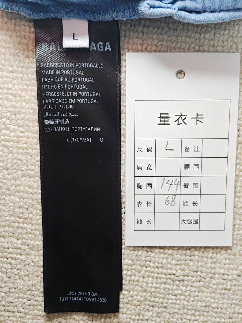 Balenciaga Balenciaga 24ss Smog Blue Tape Masking Paper Alphabet Hoodi Size US L / EU 52-54 / 3 - 6 Thumbnail