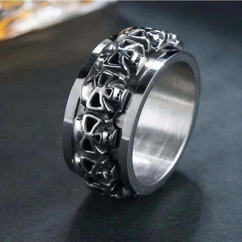 Jewelry Rotatable Skull Vintage Ring Size ONE SIZE - 3 Thumbnail