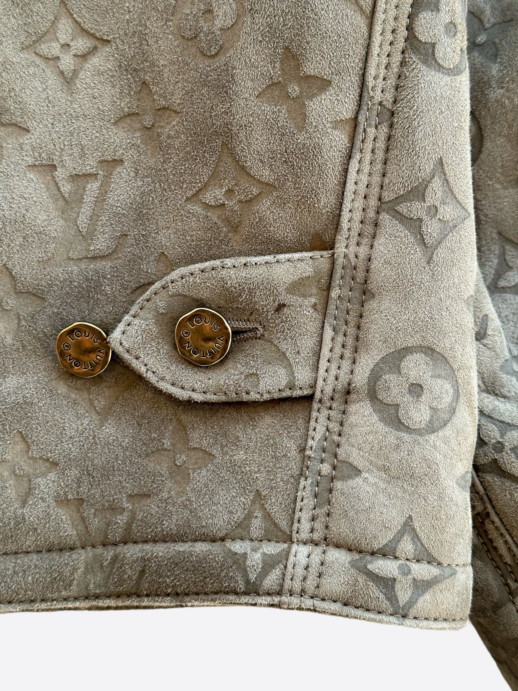 Louis Vuitton Louis Vuitton Olive Monogram Shearling Jacket Size US L / EU 52-54 / 3 - 3 Thumbnail