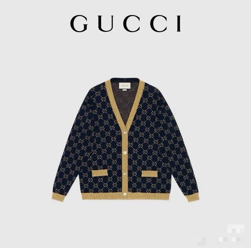 Gucci Gucci Black and gold V-neck knit coat Size M / US 6-8 / IT 42-44 - 1 Thumbnail