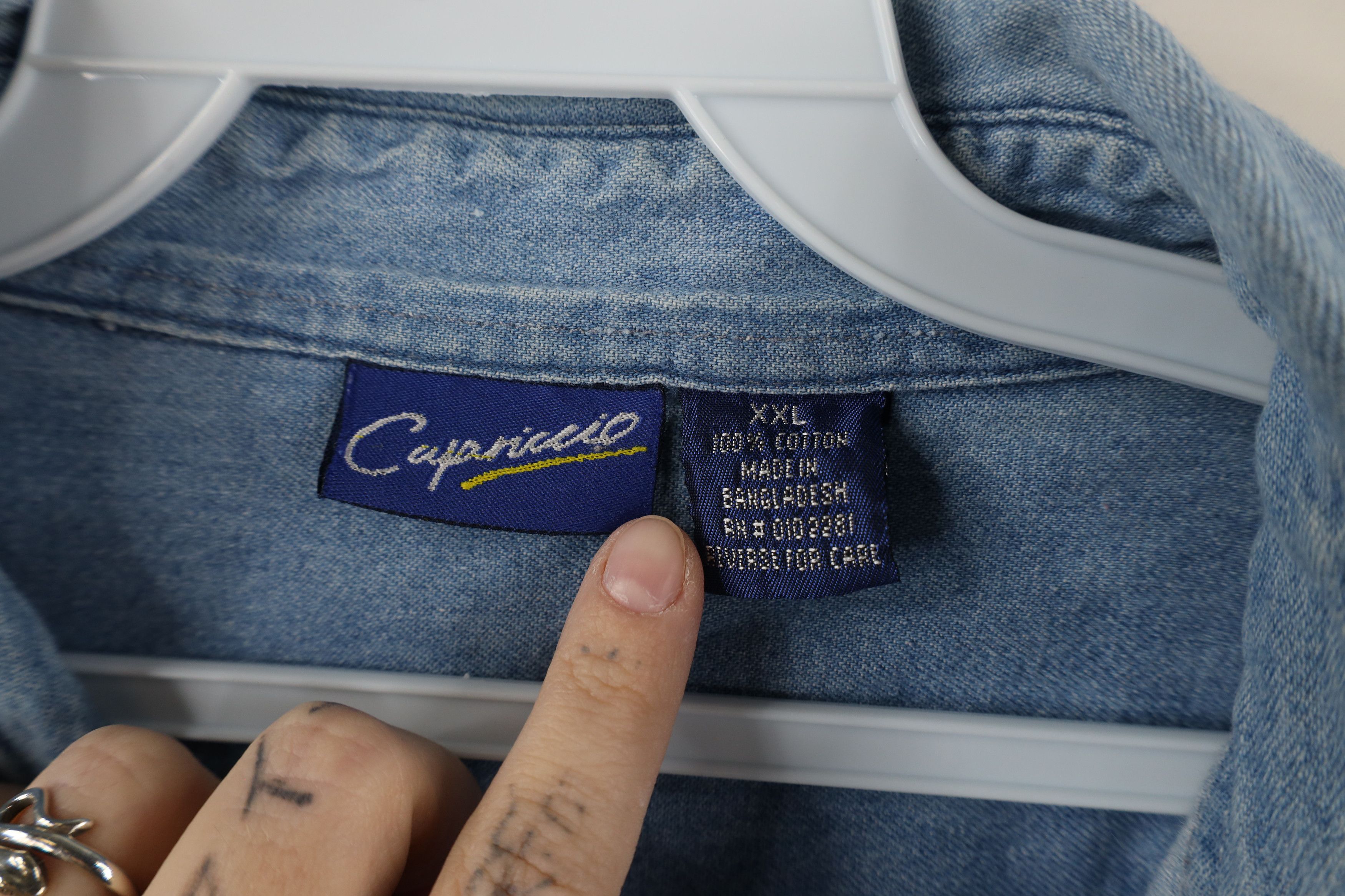 Vintage Vintage 90s Streetwear Short Sleeve Denim Jean Button Shirt Size US XXL / EU 58 / 5 - 7 Thumbnail