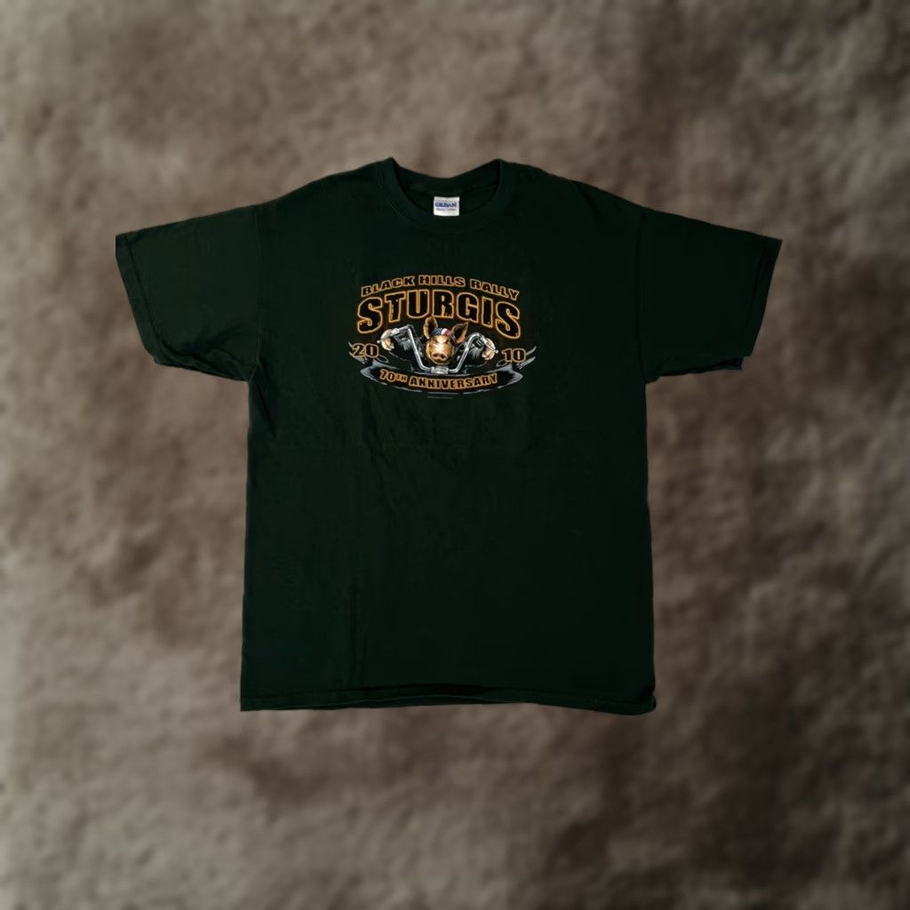 Vintage VINTAGE Sturgis T-Shirt Size L 2010 70th Anniversary Biker Hog Design Men Crew Neck Short Sleeve Black Cotton Shirt Size US L / EU 52-54 / 3 - 1 Thumbnail