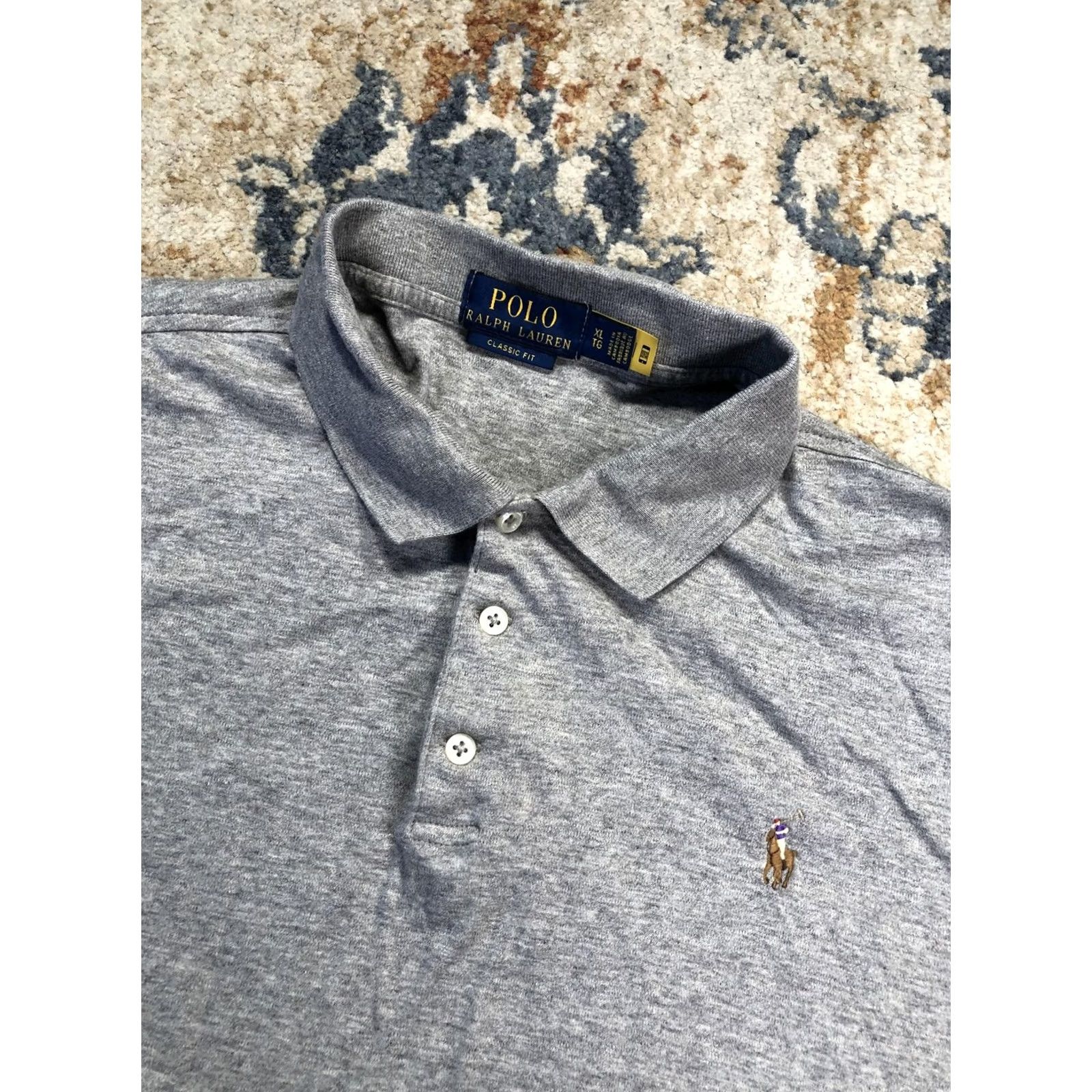 Polo Ralph Lauren Polo Ralph Lauren Polo Shirt Mens XL Gray Classic Fit Pony Logo Short Sleeve Size US XL / EU 56 / 4 - 6 Thumbnail