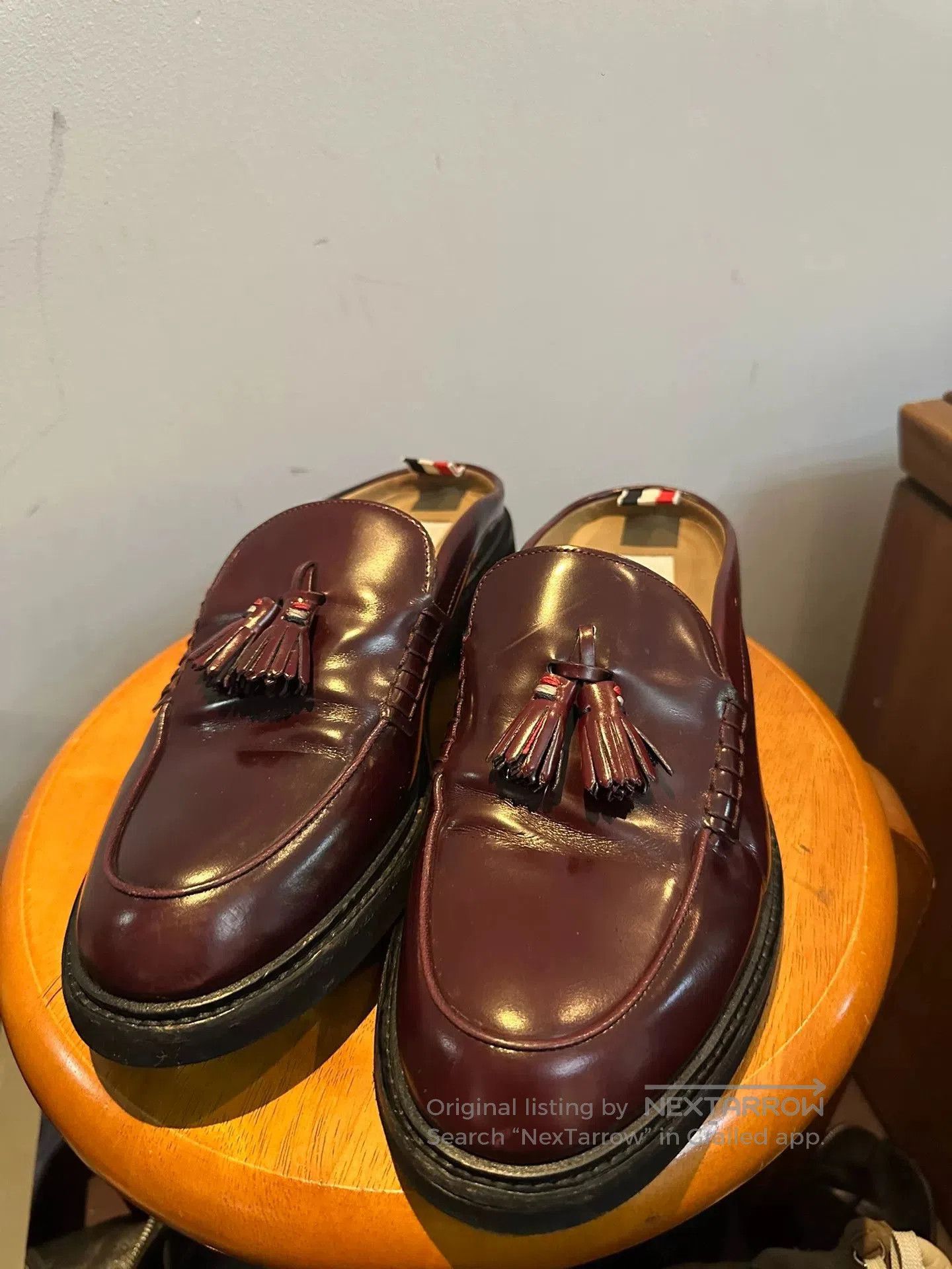 Thom Browne maroon leather slip. Size US 9 / EU 42 - 1 Thumbnail