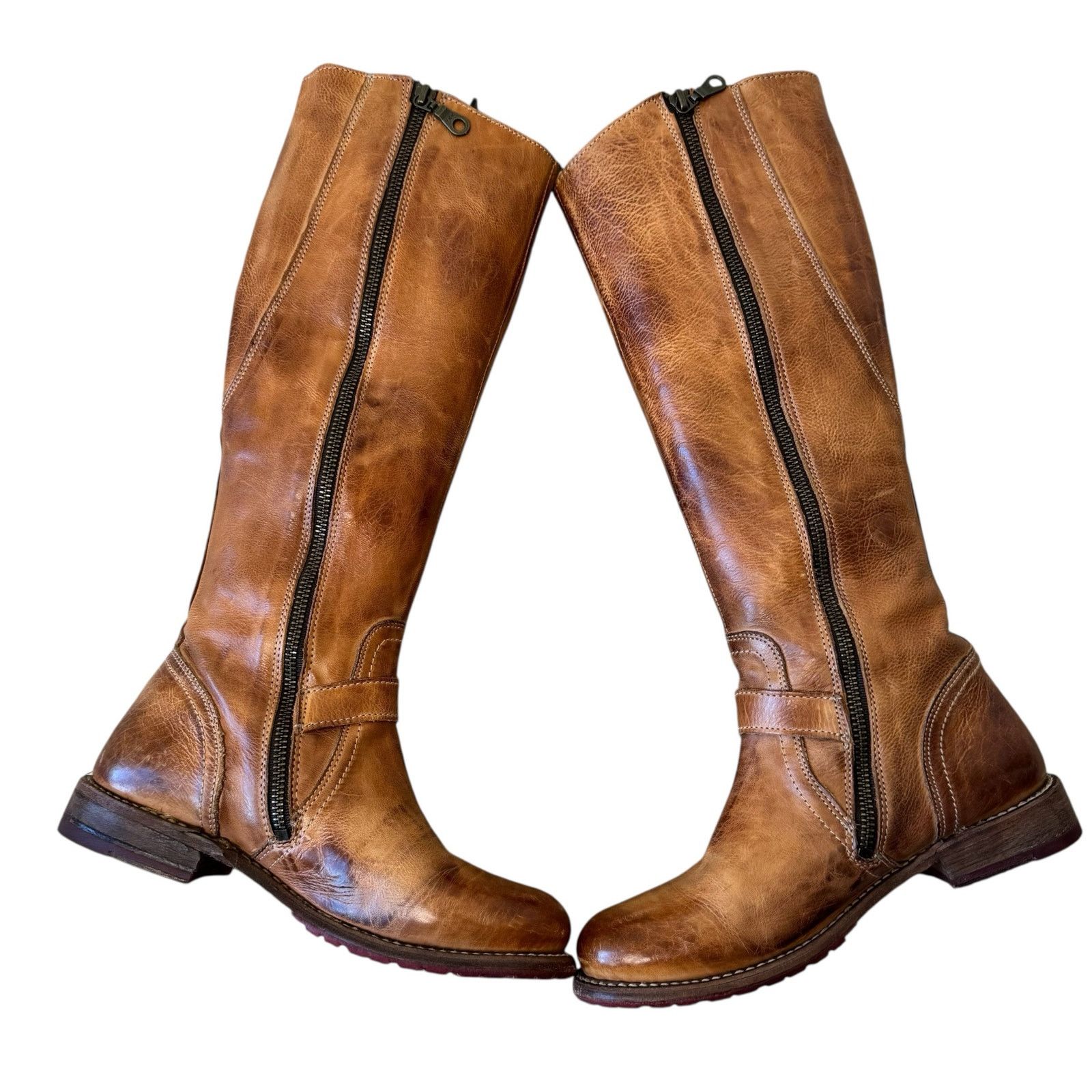 Bed Stu BED STU Glaye Tall Leather Riding Boot Tan Rustic Size 7 | Grailed