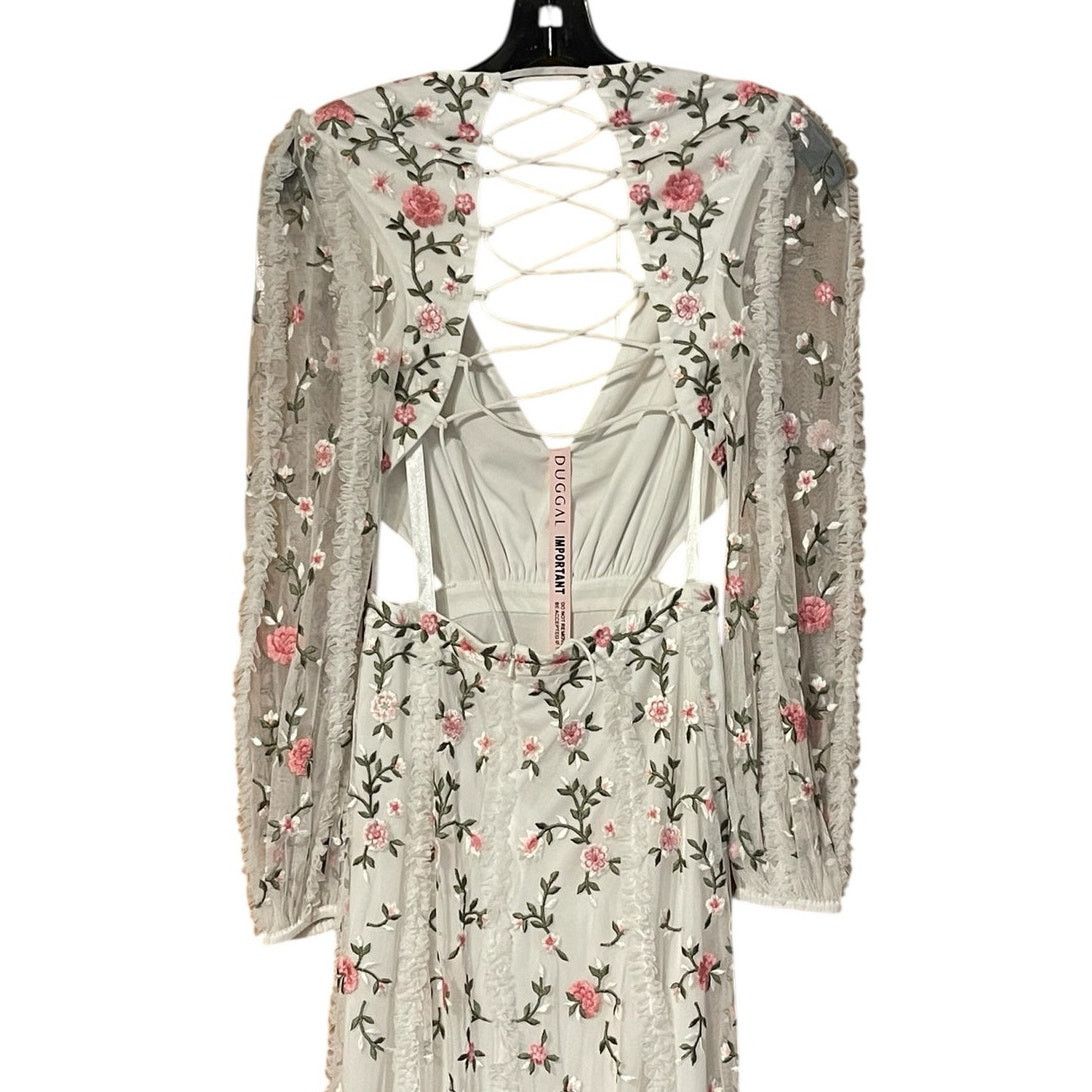 Other Mac Duggal NEW Size 0 70159 Ivory Floral Lace-Up Back Dress Size XS / US 0-2 / IT 36-38 - 9 Thumbnail