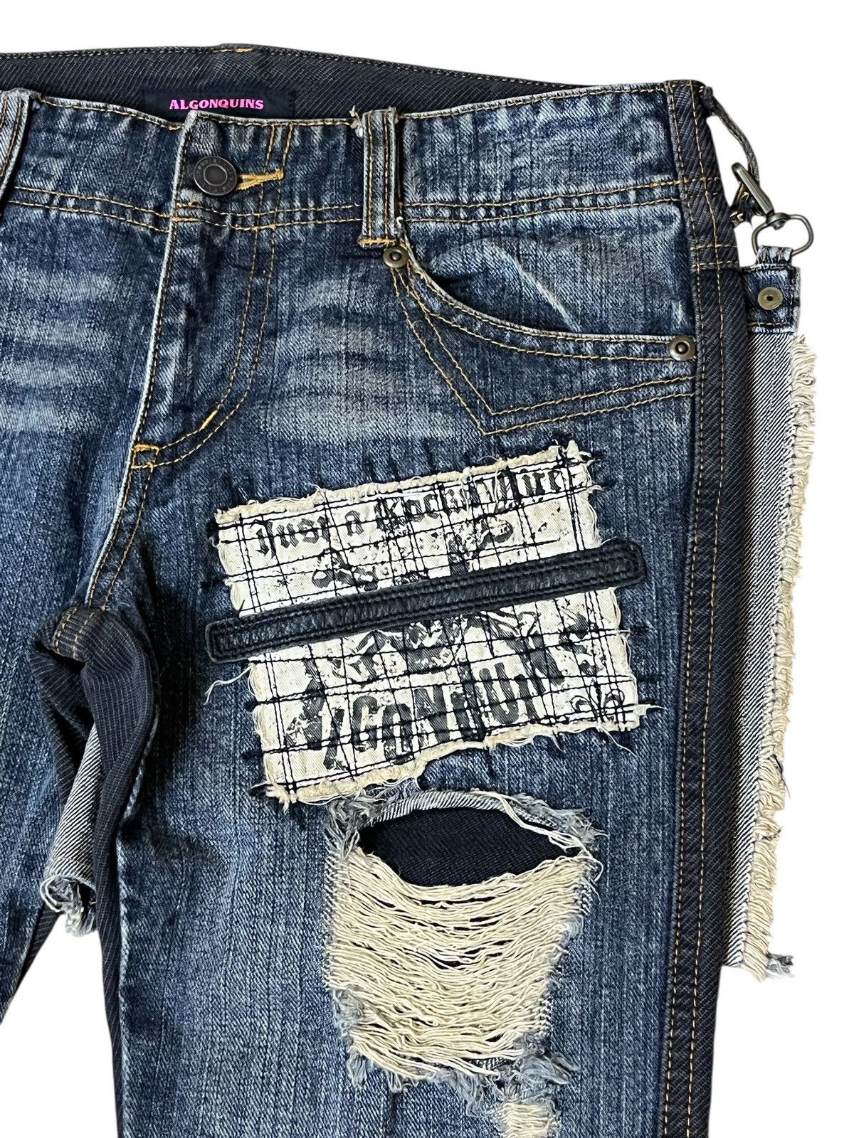 Japanese Brand Sick ALGONQUINS punk gothic bondage flared distressed jeans Size US 30 / EU 46 - 5 Thumbnail