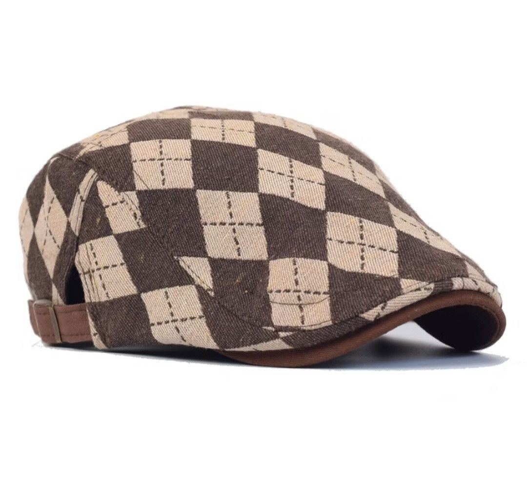 💥Newsboy lattice retro flat cap