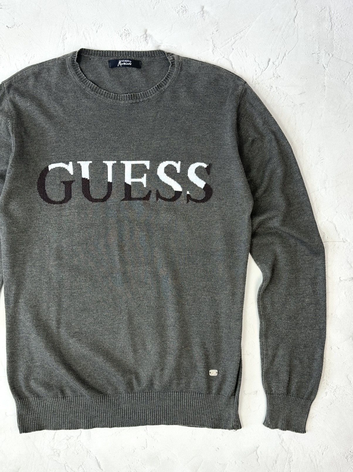 Guess Vintage Guess Marciano Grey Cotton Sweater Size US M / EU 48-50 / 2 - 2 Thumbnail