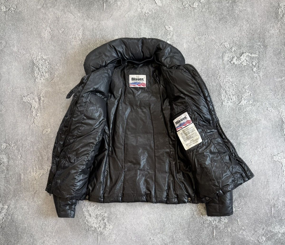 Vintage Blauer USA L black down zip puffer jacket quilted Size L / US 10 / IT 46 - 12 Thumbnail