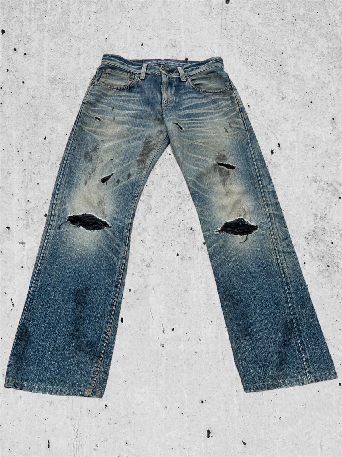 Edwin × Japanese Brand 🔥 Edwin 503 Distressed Denim Vintage W30 🔥 Size US 30 / EU 46 - 3 Thumbnail