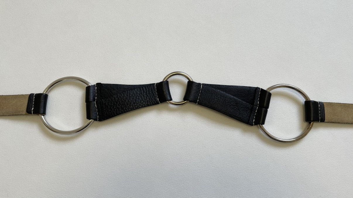 Miu Miu Mid 2000s Black Leather Bondage Belt Size 32 - 12 Thumbnail