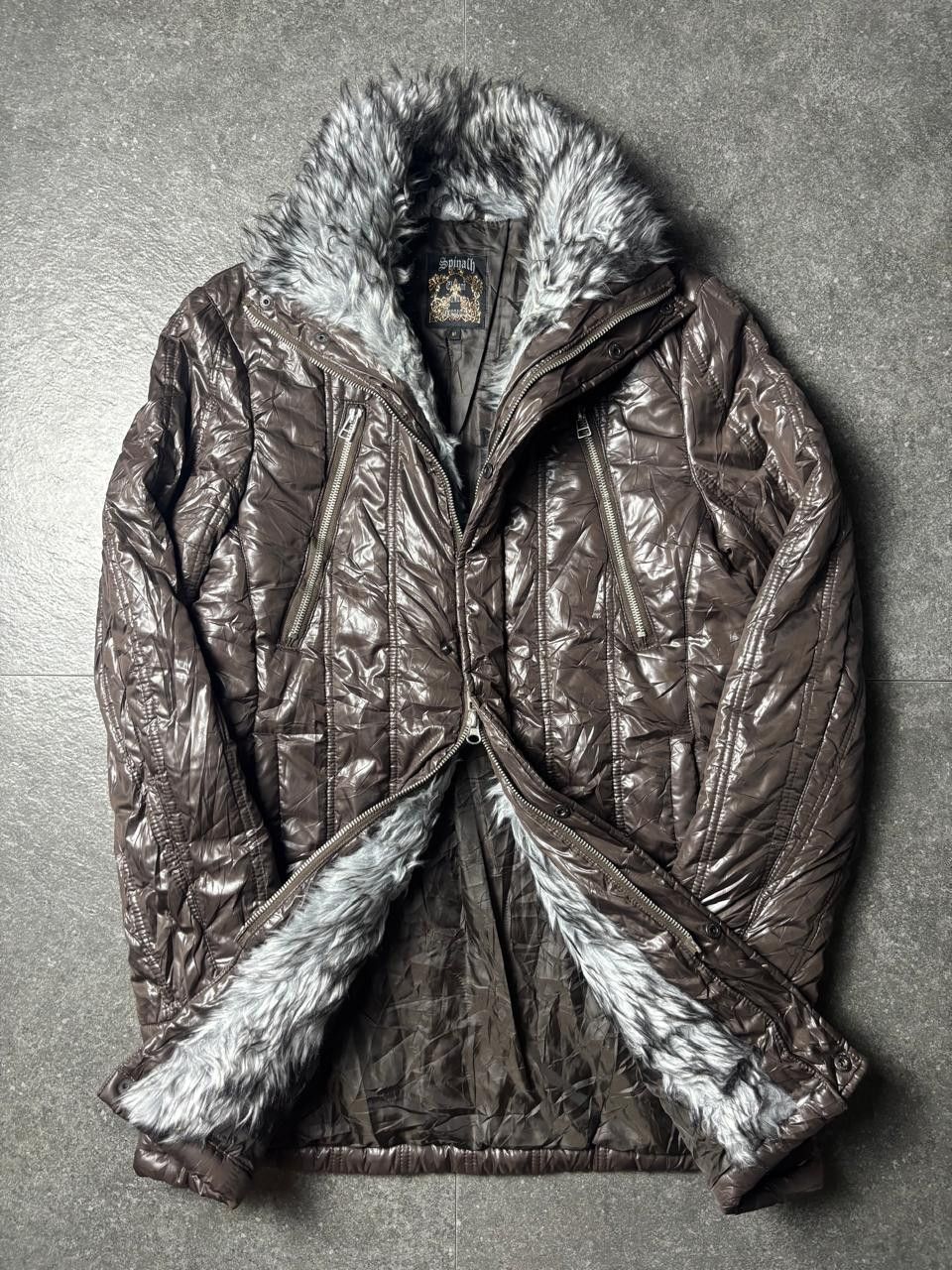 Japanese Brand 2000s Spinach Vkei Racoon Fur Warm Padded Jacket Size US M / EU 48-50 / 2 - 2 Thumbnail