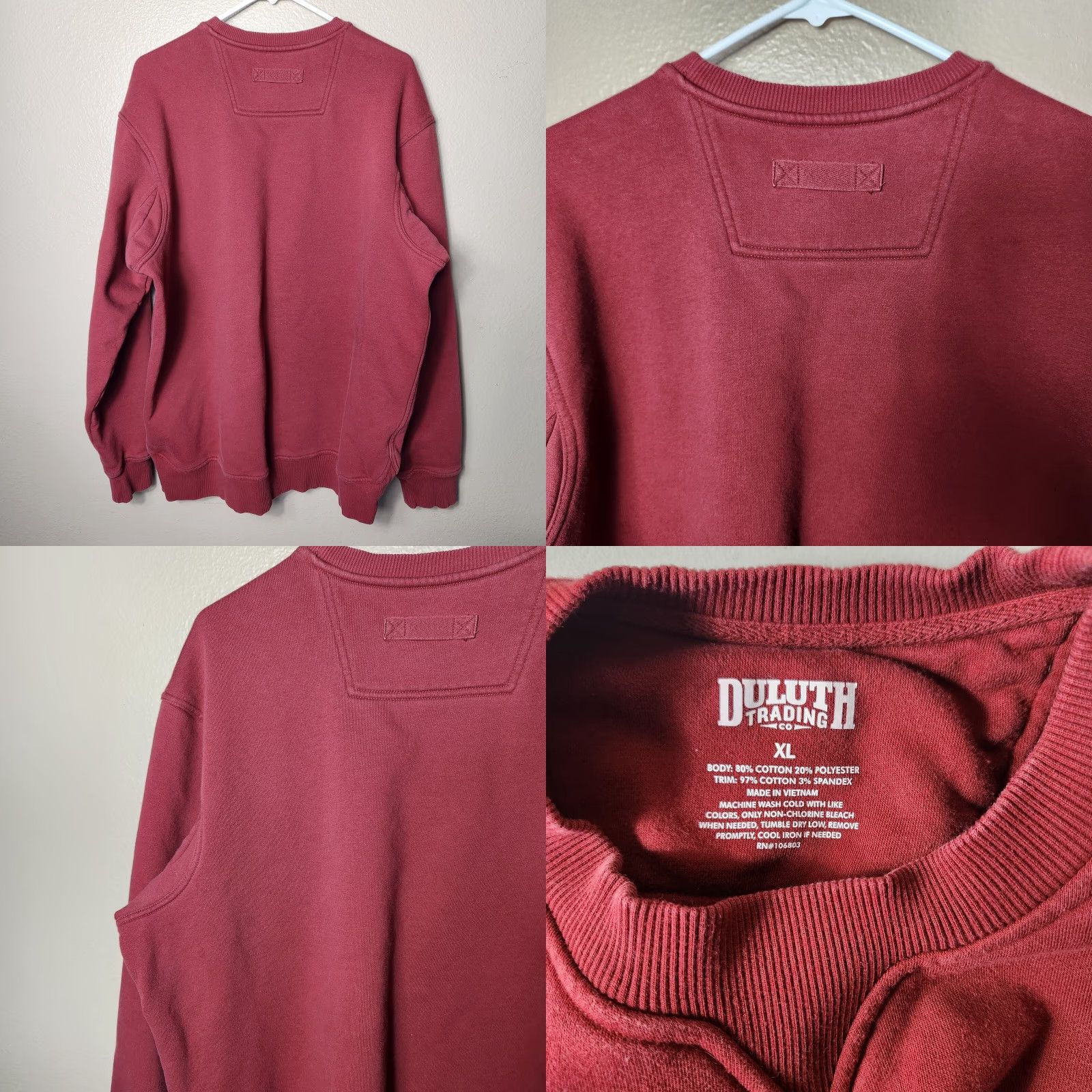 CO Duluth Trading Co Mens Red Souped-Up Sweats LS Crew w/ Pocket-Size XL Sweatshirt Men XL Red Souped-Up Sweats Pocket Size Size US XL / EU 56 / 4 - 8 Thumbnail