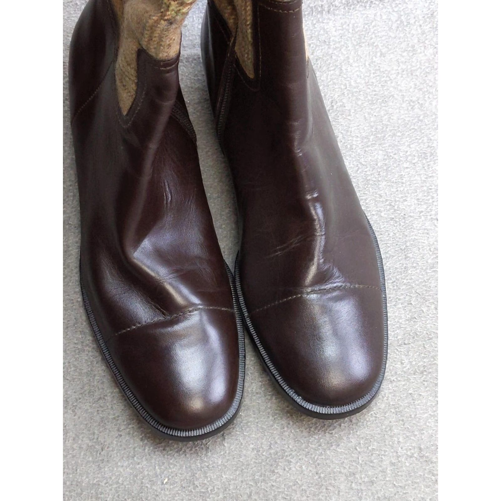 Lands' End Lands' End Boots Womens 8.5 B Brown Leather Knee High Riding Plaid Boots Size US 9 / IT 39 - 5 Thumbnail