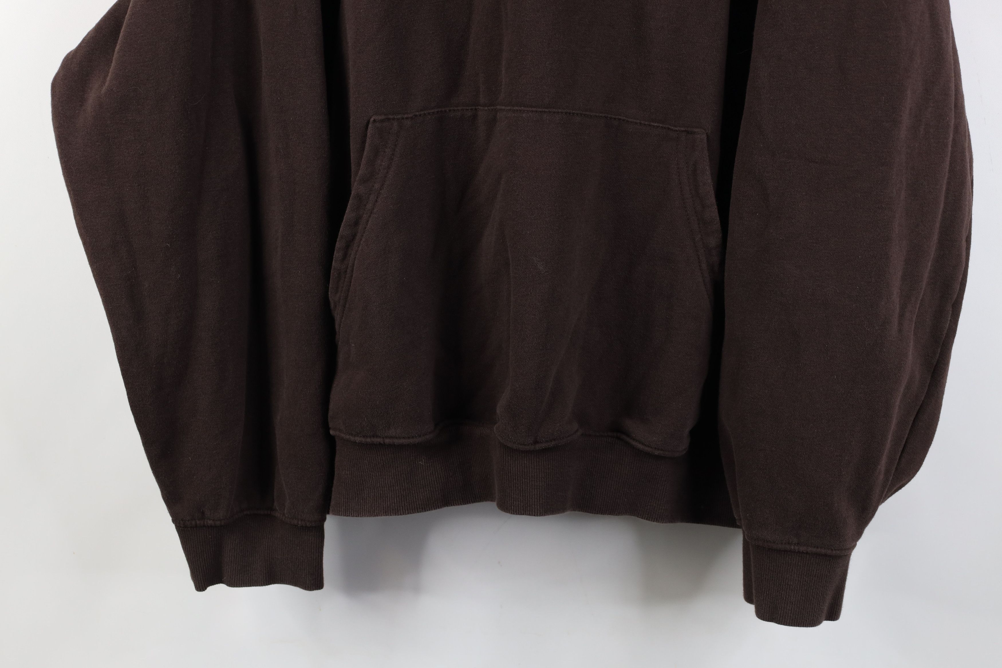 Vintage Vintage 90s Y2K Streetwear Hoodie Sweatshirt Chocolate Brown Size US XXL / EU 58 / 5 - 3 Thumbnail