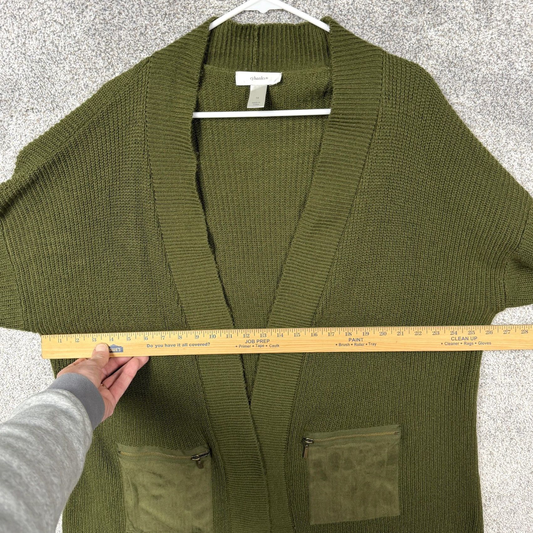 Vintage VINTAGE? No — (skip) CJ Banks Open Front Duster Sweater 1X Pockets Cozy Cabincore Lagenlook Layering Size XL / US 12-14 / IT 48-50 - 6 Thumbnail
