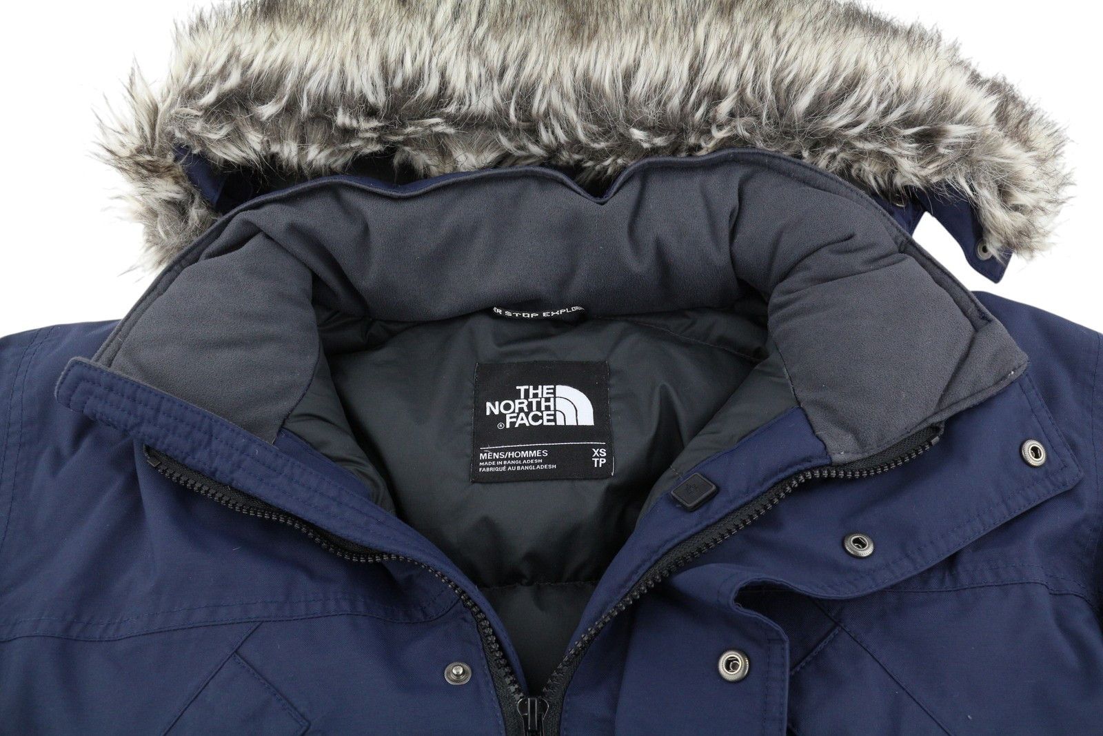 The North Face XS Dark Blue 550 Down Hood Full Zip Parka 86876 Size US XS / EU 42 / 0 - 6 Thumbnail