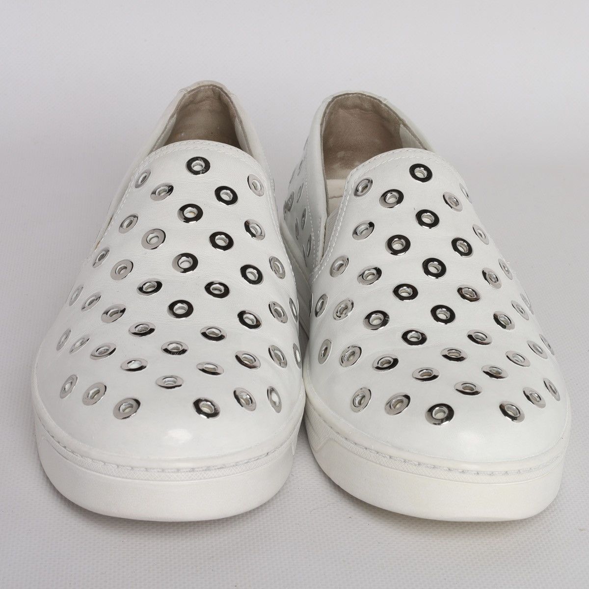 Prada Prada White Leather Slip-on Sneakers Trainers Shoes Grommet Size US 9 / IT 39 - 5 Thumbnail