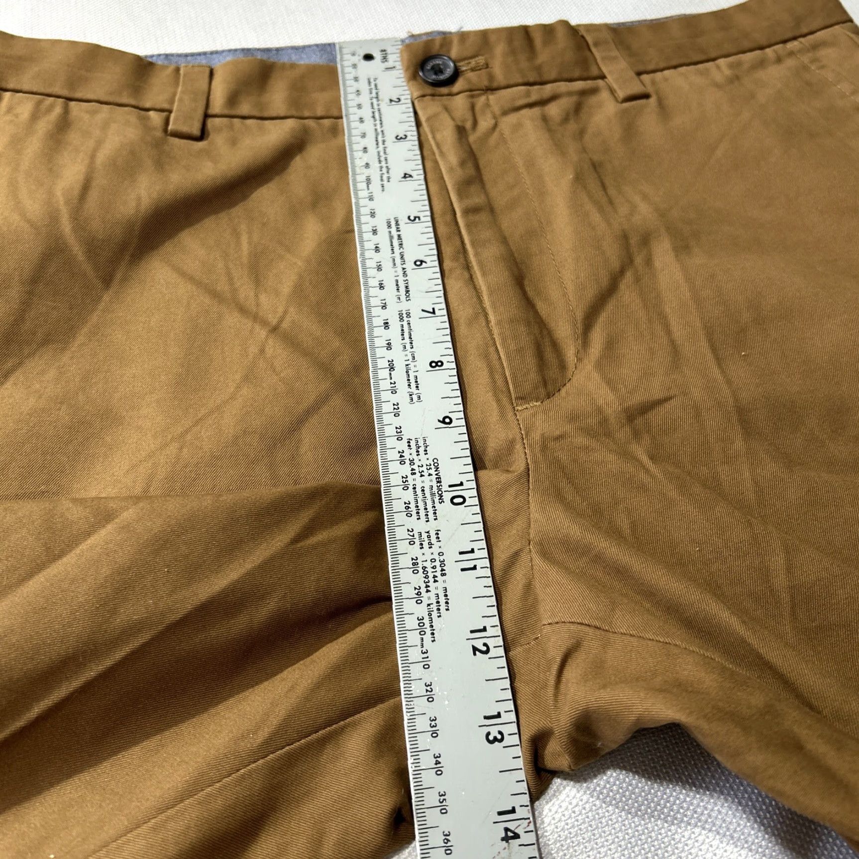 Banana Republic Banana Republic Emerson Chino Pants Mens 35x32 Rich Ginger Cotton Straight Leg Brown 5-Pocket Design Casual Travel Modern Reg Mens Size US 35 - 6 Thumbnail