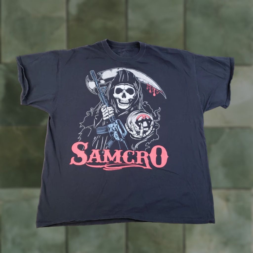 Vintage Sons of Anarchy SAMCRO Shirt Mens XL Graphic Tee Short Sleeve Crew Neck Black Grim Reaper TV Show Size US XL / EU 56 / 4 - 1 Thumbnail