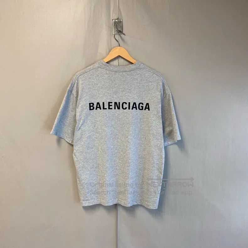 Balenciaga Balenciaga Gray large logo short-sleeved T-shirt Size US XS / EU 42 / 0 - 1 Thumbnail