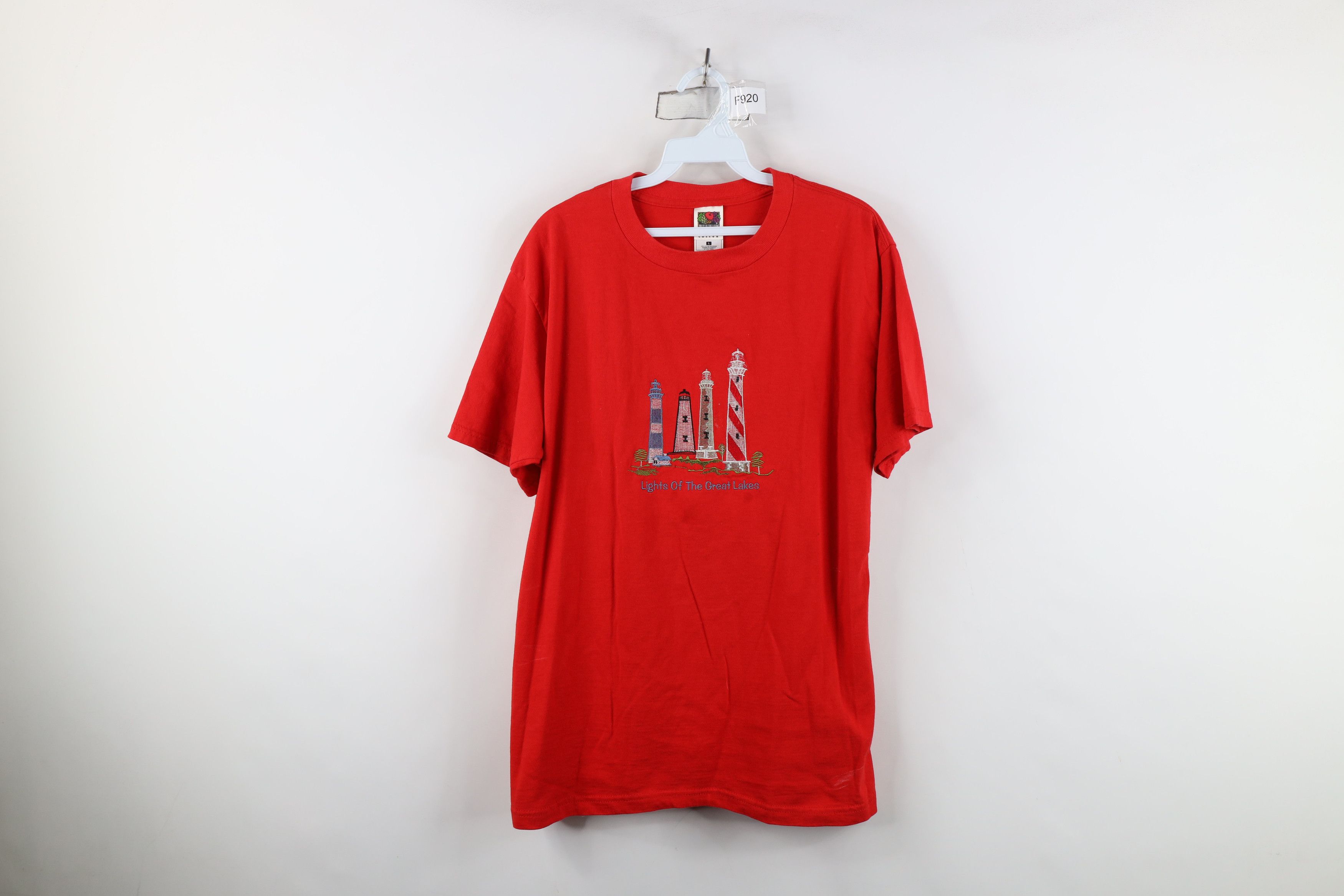 Vintage Vintage 90s Lights of the Great Lakes Michigan T-Shirt Size L / US 10 / IT 46 - 1 Thumbnail