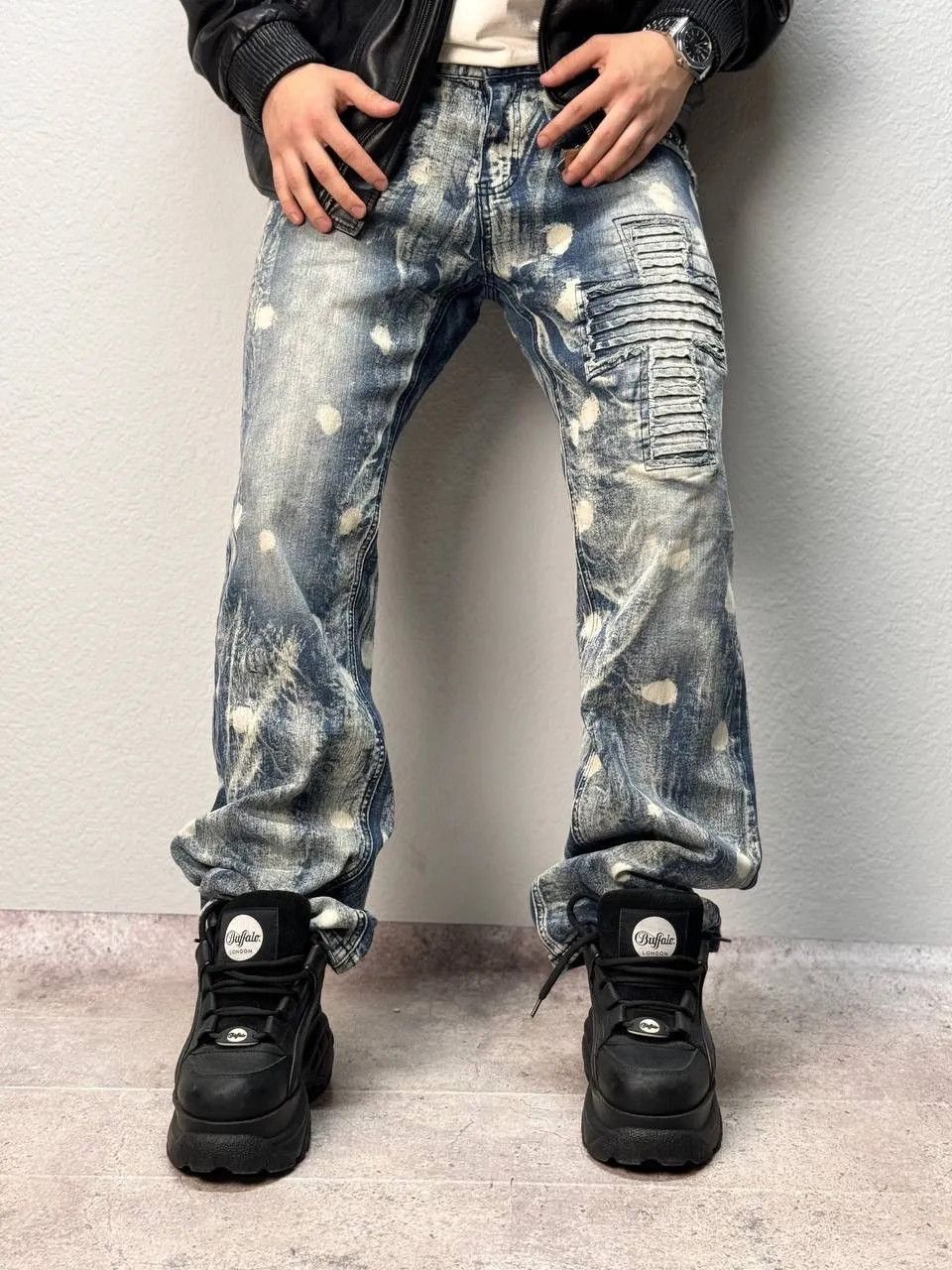Designer × Leather VINTAGE CASUAL BALENCIAGA STYLE LEATHER PANTS MOTO RACING Size US 32 / EU 48 - 1 Thumbnail