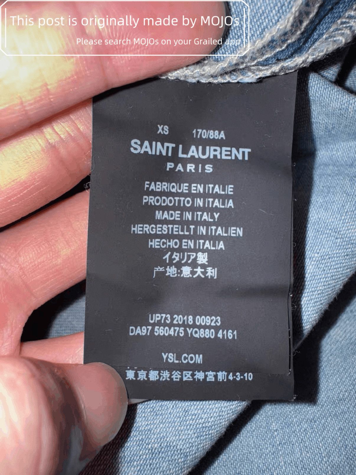 Saint Laurent Paris Sz XS Saint Laurent Paris 19SS Denim Hoodie mojos140513 Size US XS / EU 42 / 0 - 6 Thumbnail