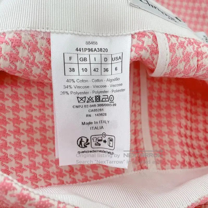 Dior Dior Pink Cotton Checkered Trousers for Women . Size 26" / US 2 / IT 38 - 7 Thumbnail