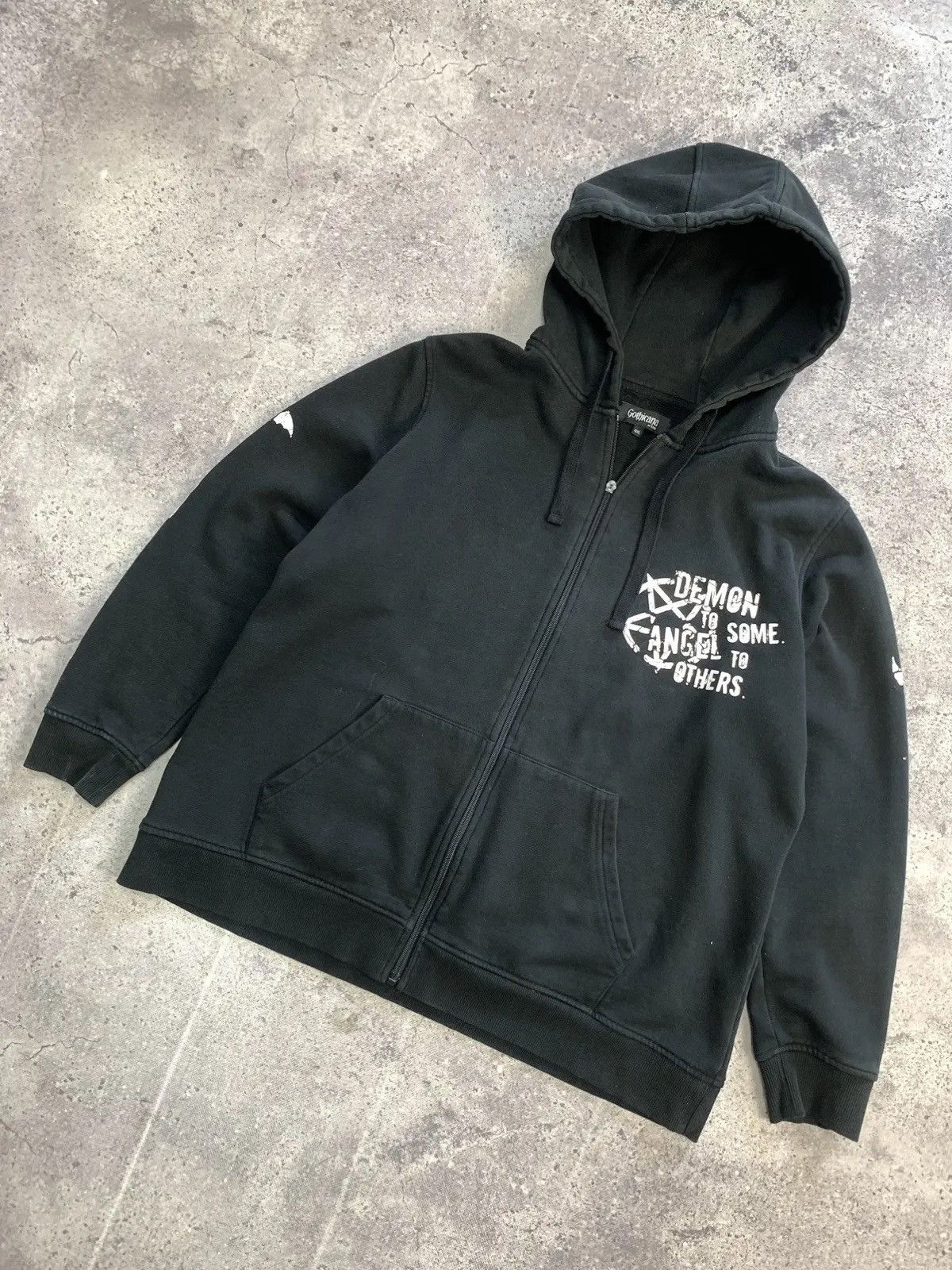 Japanese Brand × Vintage Vintage Hoodie Bones Dragon rock gothic sk8 avangarde Size US M / EU 48-50 / 2 - 8 Thumbnail