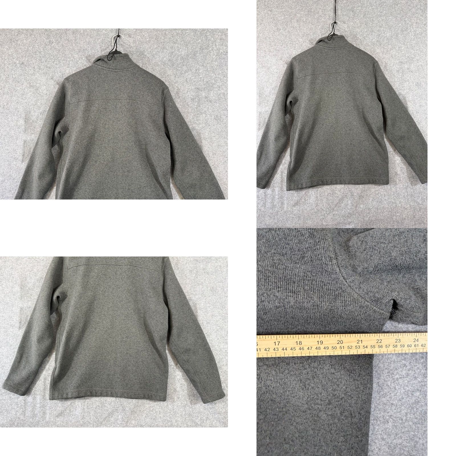 The North Face The North Face Fleece Jacket M Heather Gray Mens Quarter Zip Lined Stand Up Neck Pullover Logo Jacket Size US M / EU 48-50 / 2 - 8 Thumbnail