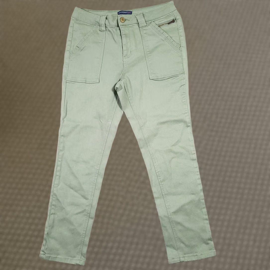 Vintage VINTAGE Isaac Mizrahi Live! Denim Pull On Ankle Pants Women's 4P Petite Green Mid-Rise 25 in Inseam Pockets Slim Straight Casual Size 28" / US 6 / IT 42 - 1 Thumbnail