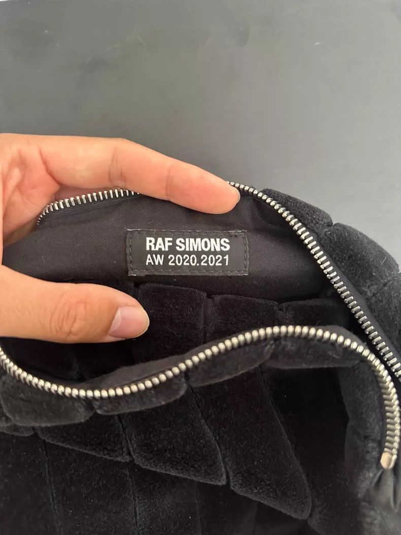 raf simons chain velvet tote bag