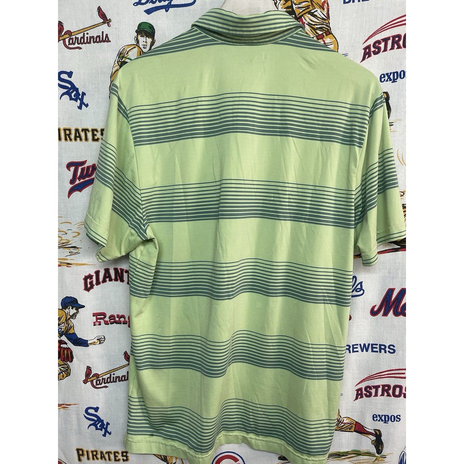 Under Armour Under Armour Polo Men's Large Green Striped Short Sleeve Col Size US L / EU 52-54 / 3 - 5 Thumbnail