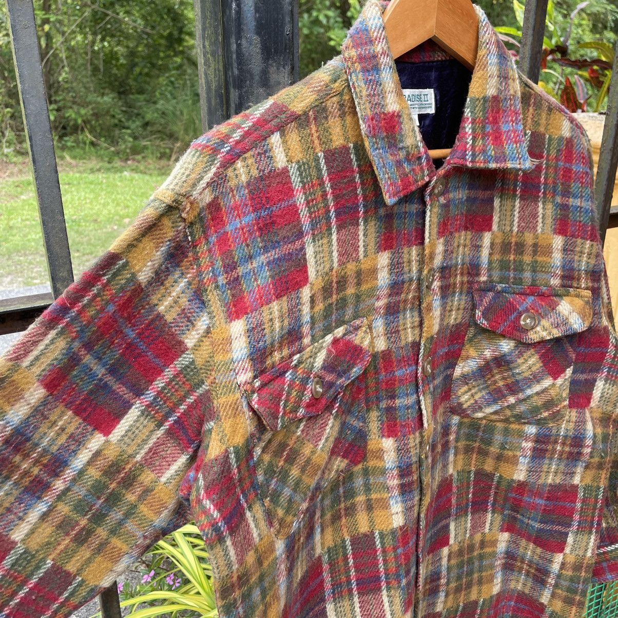 Japanese Brand × Vintage 🔥🇯🇵Paradise Retro Checkerd Western Wool Flannel Jacket Size US M / EU 48-50 / 2 - 6 Thumbnail