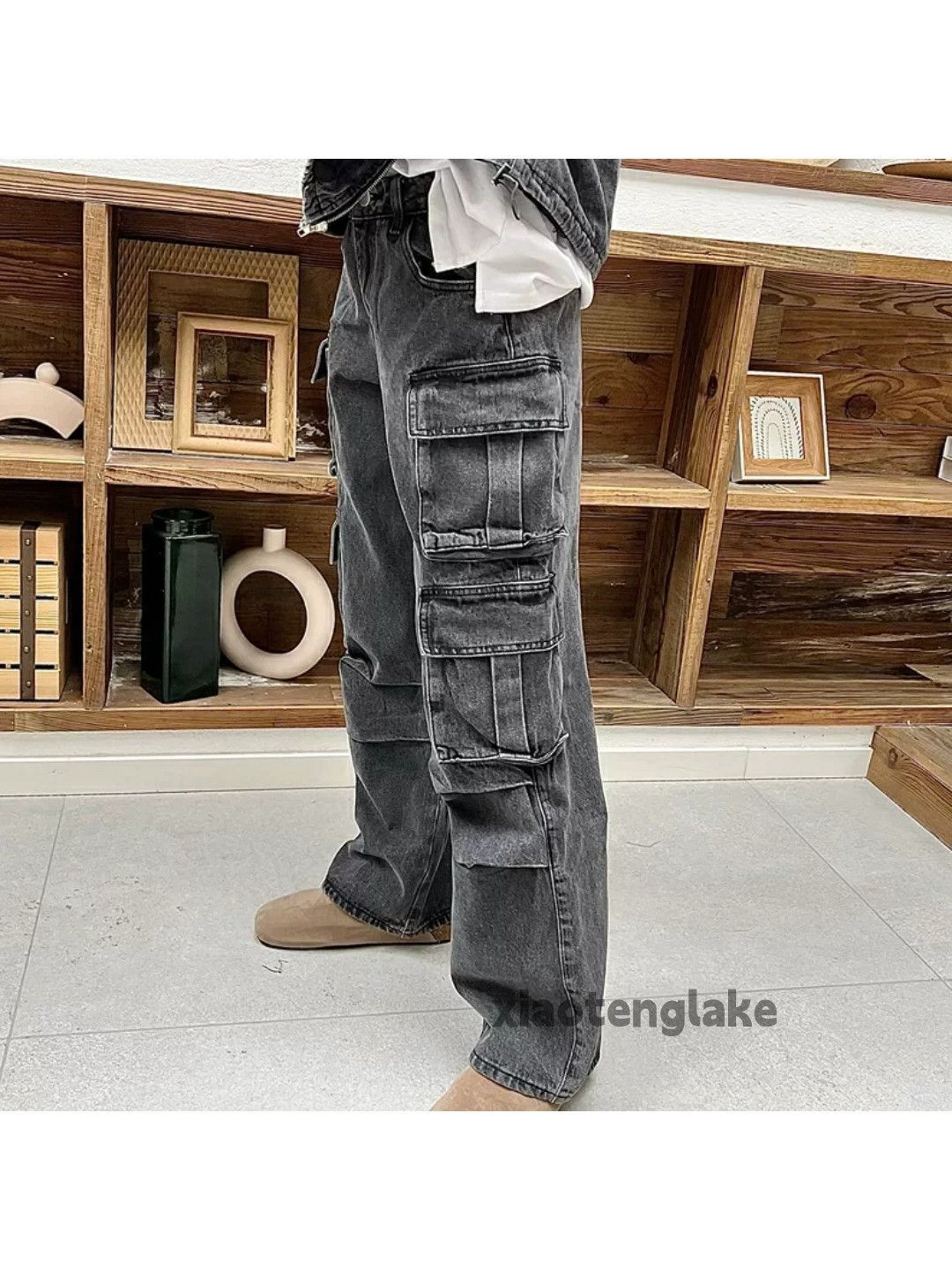 washed faded cleanfit yuppie cargo loose baggy jeans