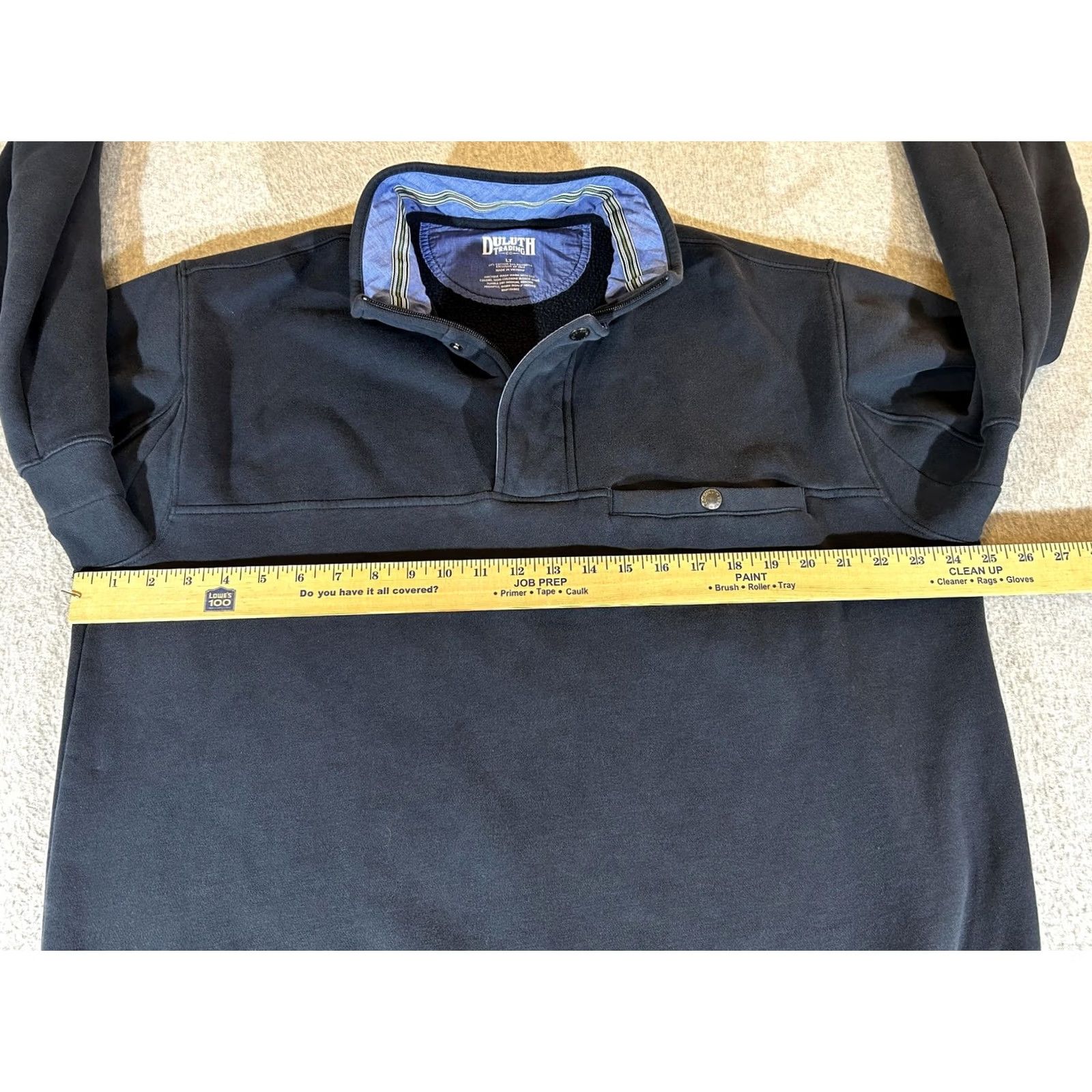 Duluth Trading Company Duluth Trading Co Sweatshirt Mens LT Tall Blue Pullover Fleece Lined Snap Mock Neck Pockets Heavyweight Winter Size US L / EU 52-54 / 3 - 3 Thumbnail