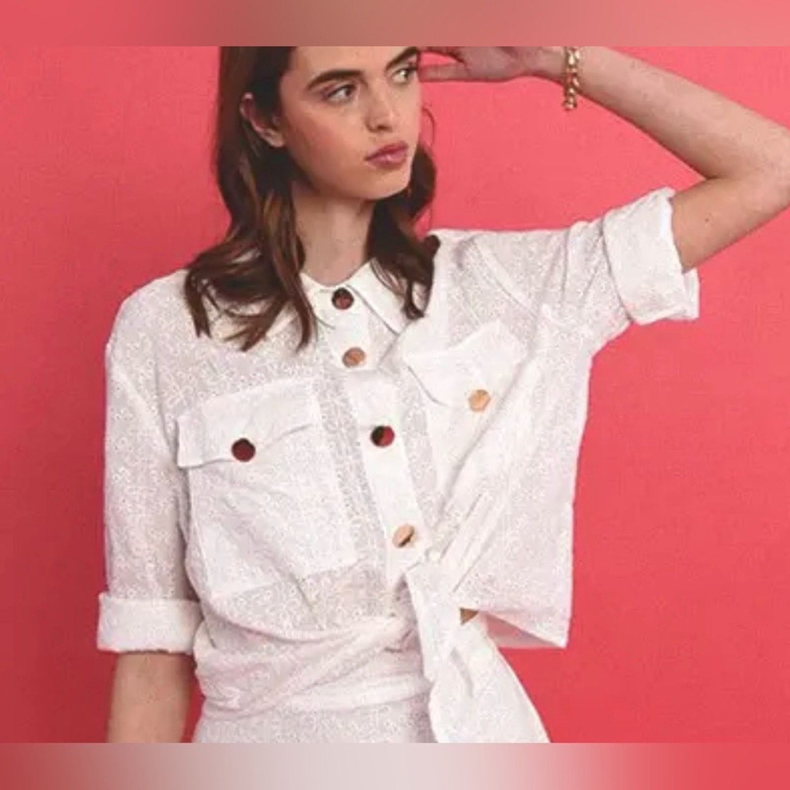Other New Molly Bracken White Button-Down Women's Shirt size S Size S / US 4 / IT 40 - 1 Thumbnail