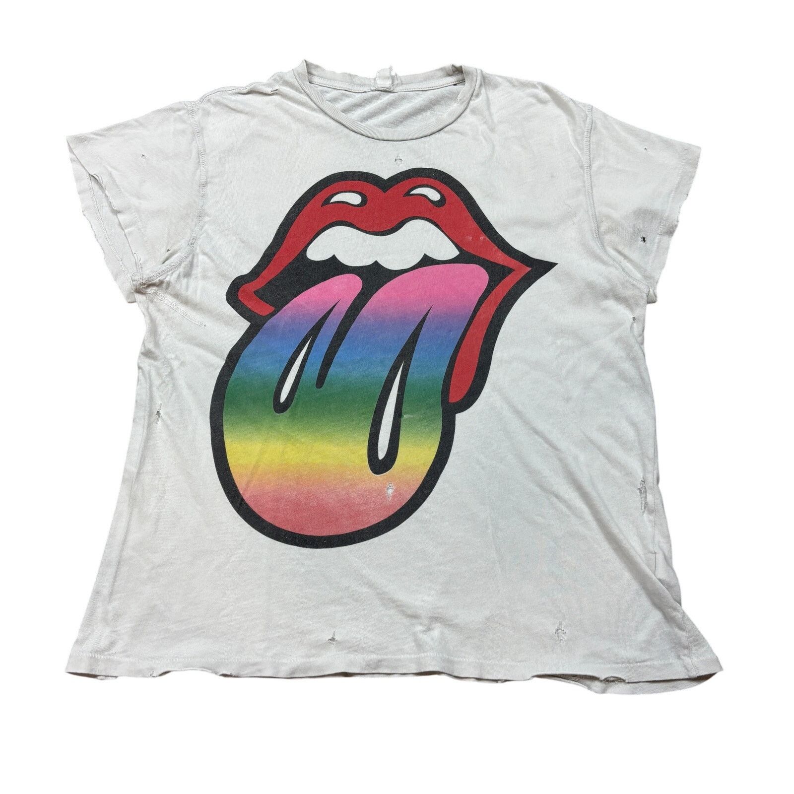 MadeWorn × The Rolling Stones Madeworn The Rolling Stones Distressed Tongue Shirt Men's M Size US M / EU 48-50 / 2 - 1 Thumbnail