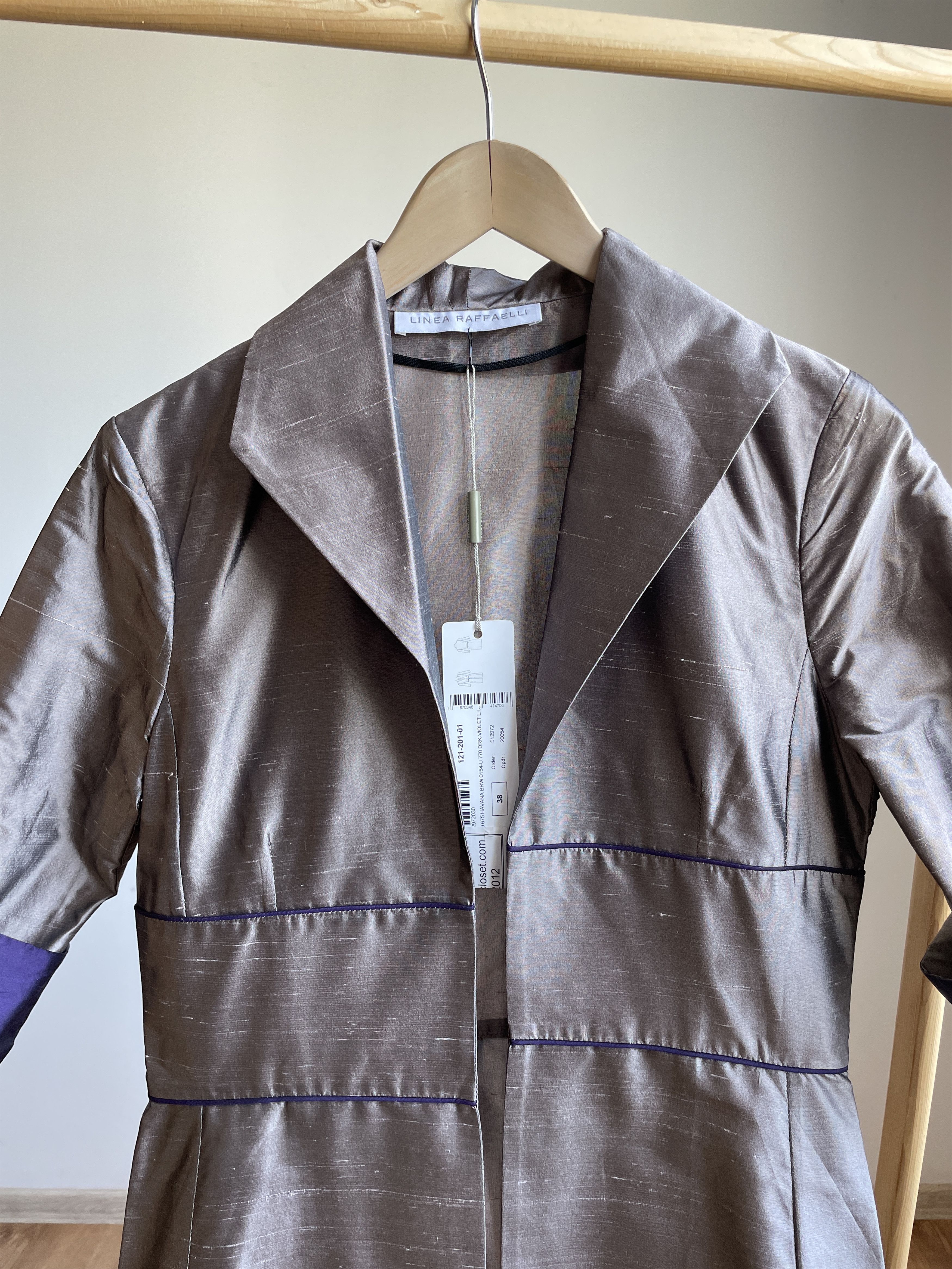 Other BNWT Linea Raffaelli Silk Opent Front Long Blazer Coat Size XS / US 0-2 / IT 36-38 - 4 Thumbnail