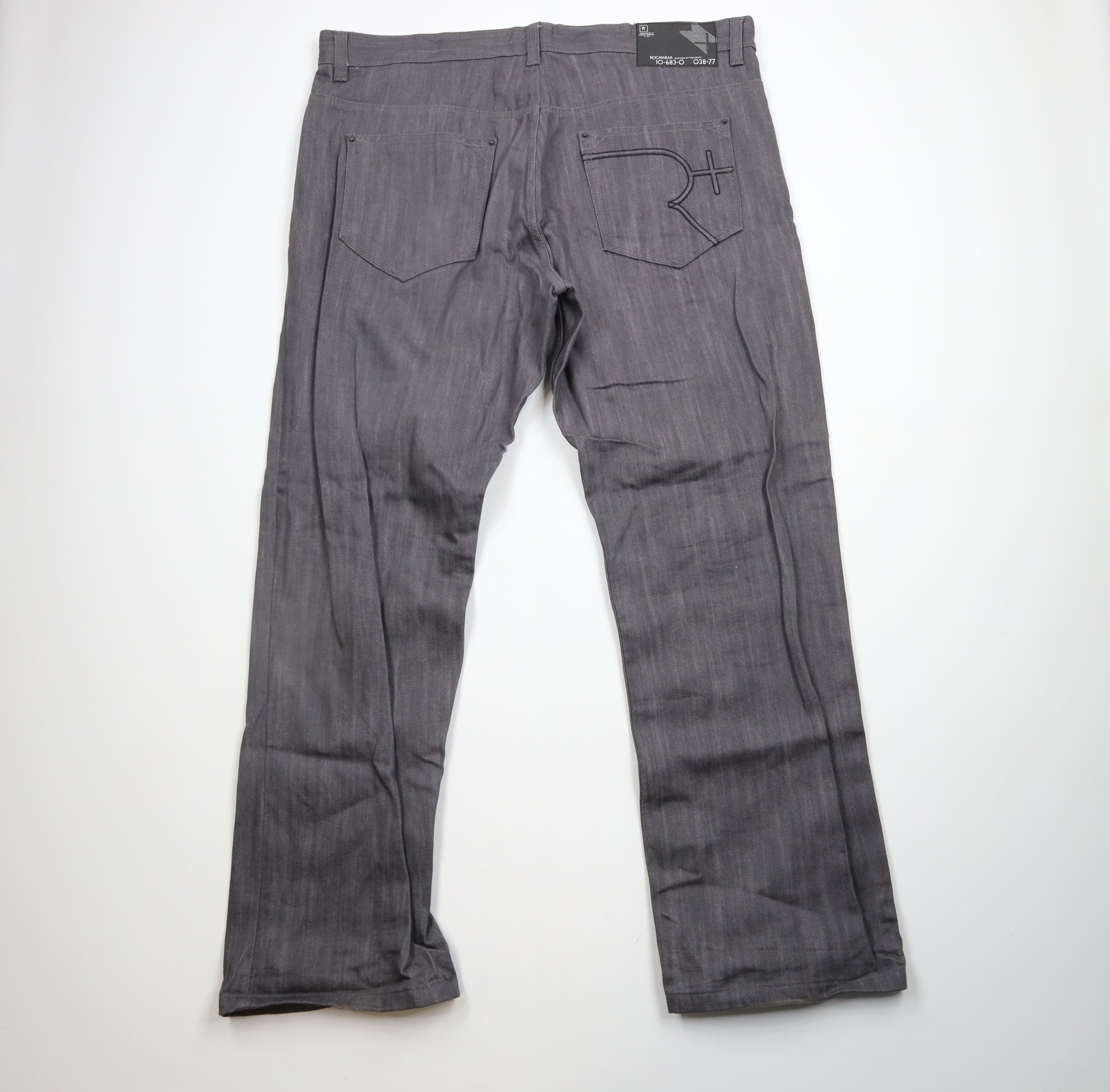 Rocawear × Vintage Vintage Rocawear Fit Wide Leg Denim Jeans Gray Cotton Size US 42 / EU 58 - 9 Thumbnail