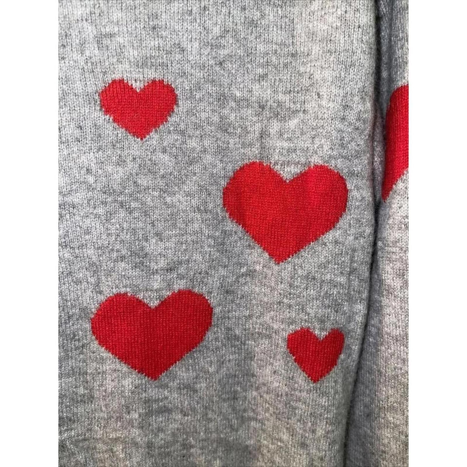 Other Philosophy Cashmere Heart Sweater - Gray & Red Size S / US 4 / IT 40 - 6 Thumbnail