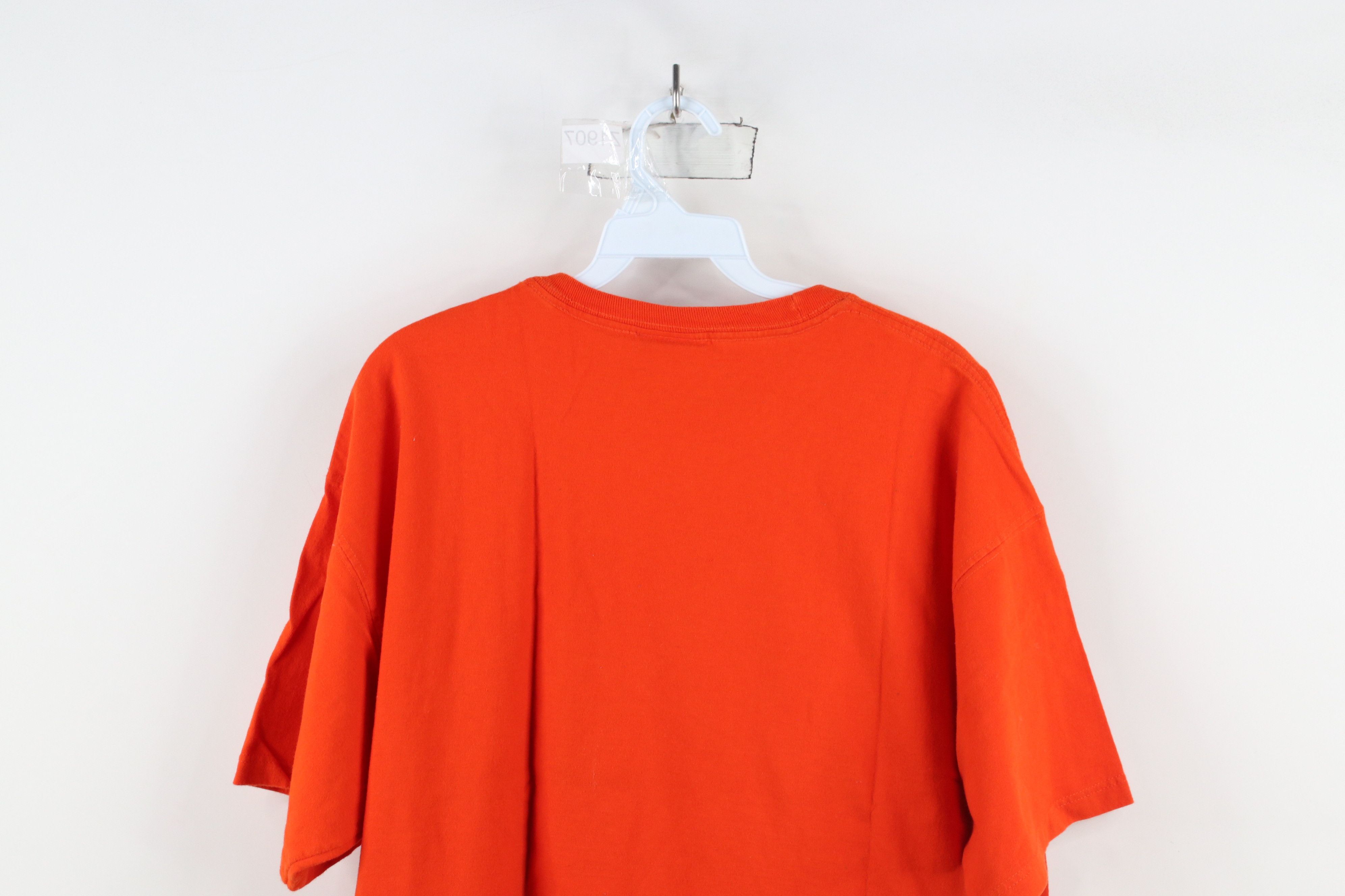 Vintage Vintage 90s Streetwear Blank Heavy Cotton T-Shirt Orange Size US L / EU 52-54 / 3 - 11 Thumbnail