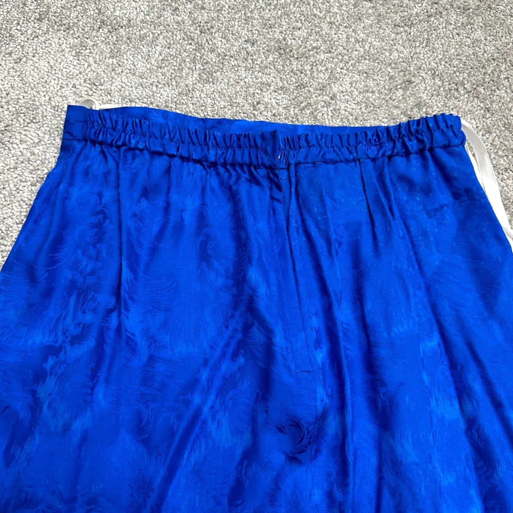 Vintage VINTAGE No Silk Studio Silk Skirt Suit Set Women 8 Royal Blue Floral Business Formal 2 Piece Jacket Skirt Blazer Set Womens Royal Blue Floral 8 Size 30" / US 8 / IT 44 - 5 Thumbnail